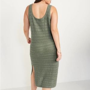 Old Navy Green Crochet Midi Dress